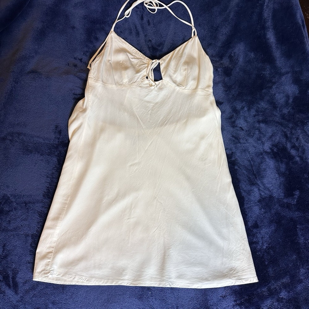 Cotton Candy LA Womens‎ White Tie Neck Back Mini Dress Lined Sleeveless